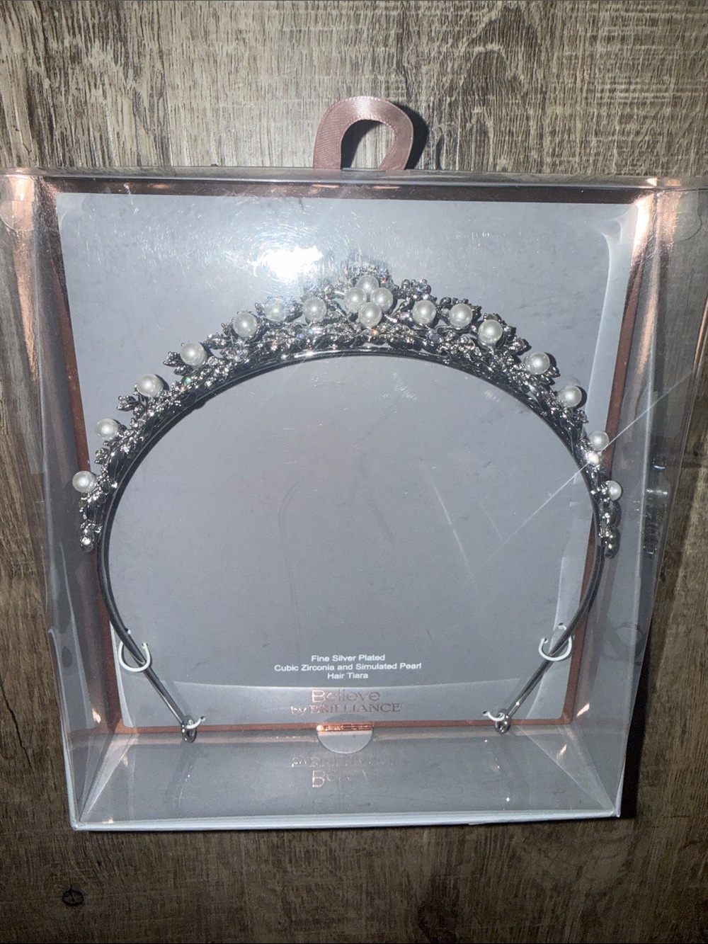 Silver Pearl & Crystal Accent Tiara - Believe Brilliance
